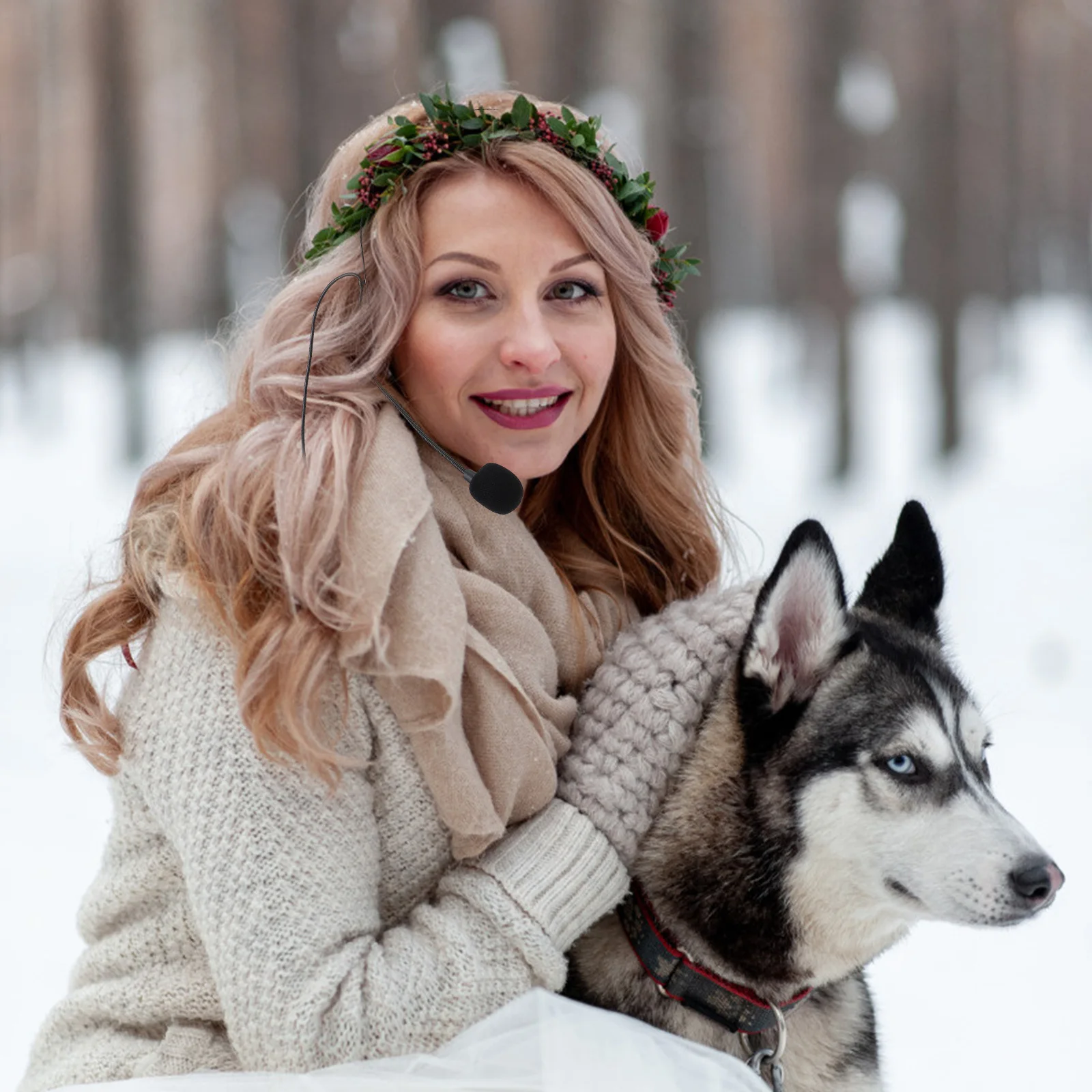 

Wired Microphone 3.5mm Screw Locking Headwear Condenser Mic Lightweight Copper Head Comfortable Sponge Chuck Arbitrary Bending