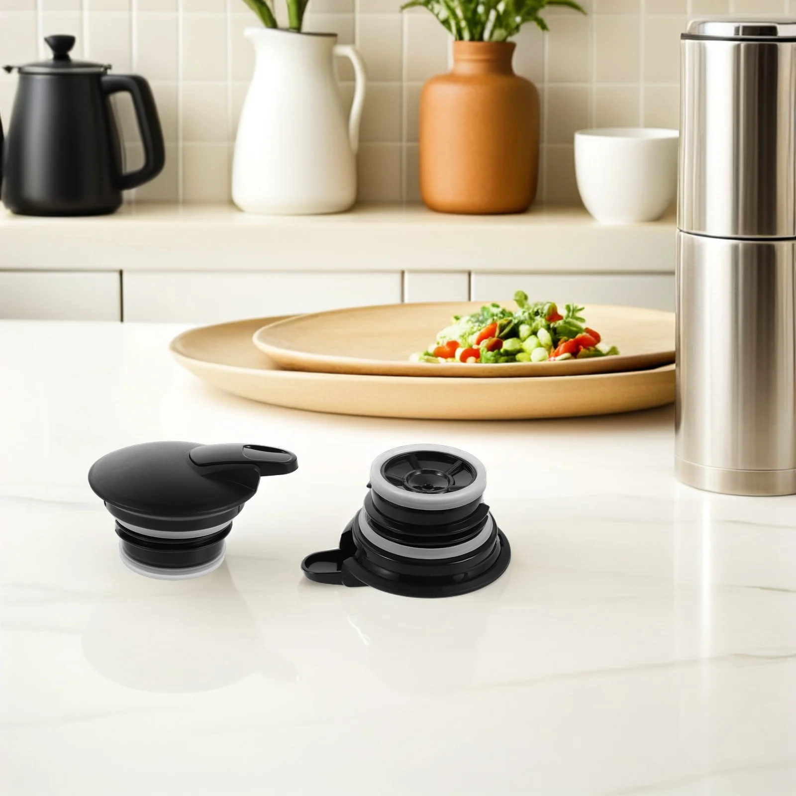 4 قطعة غطاء Carafe استبدال مقاومة للحرارة مختومة غطاء قدر مانعة للتسرب الزجاج Carafe العلوي لصانع مادة Pp الحرارية