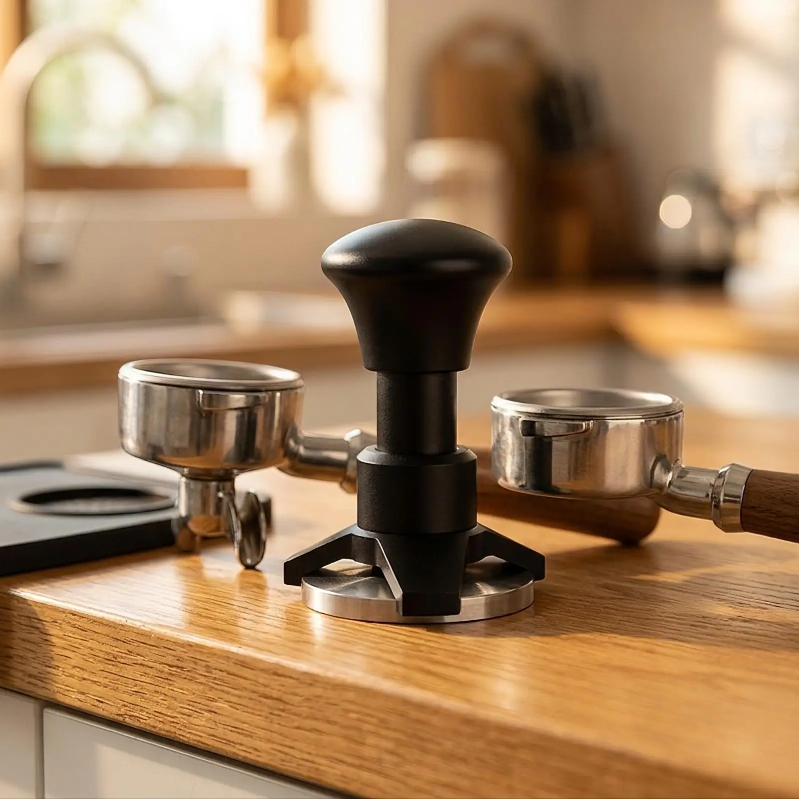 Ergonomic Coffee Tamper with Vented Base Stainless Steel Barista Tool for Home Coffee Machine Accessories