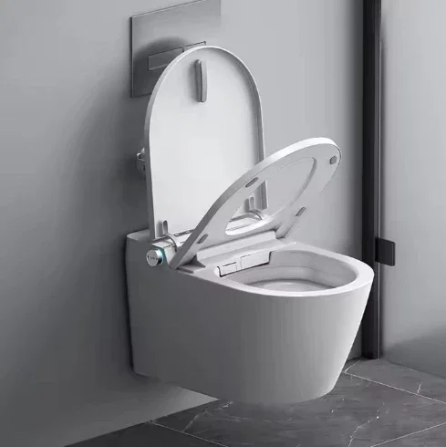 Wall Hung Smart Toilets, Back to wall p-trap intelligent electric bidet bathroom hidden water tank