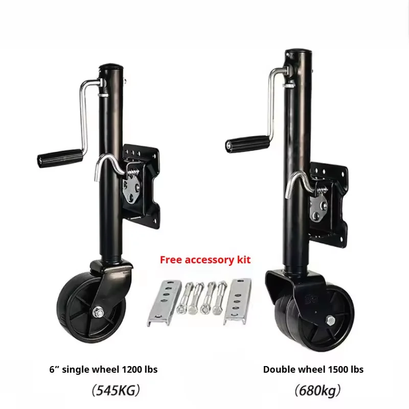 1500 Pounds Trailer Jack 6-inch Double Solid Guided Wheel Lift Trailer Legs Yacht Trailer RV Accessories with Bolt on Capacity