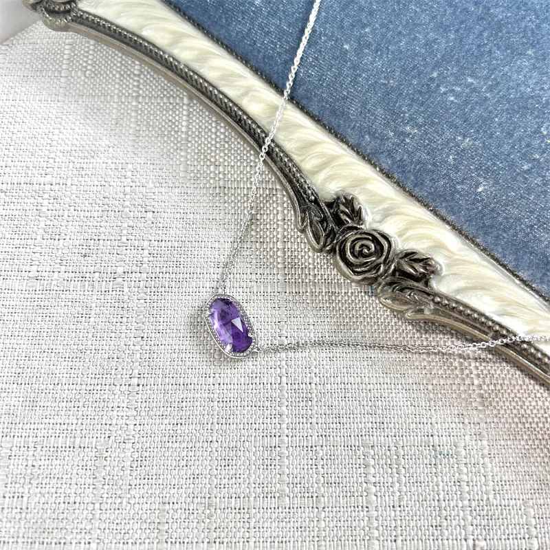 YEEVAA kalung liontin batu permata kristal alami, Amethyst untuk wanita, Perhiasan mode, hadiah unik