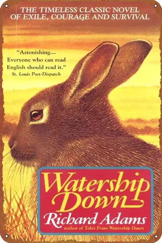 Watership Down Posters Tin Signs Retro Metal Movie Tins for Bar Pub Home Cafes Wall Decor, 8X12 Inch (20X30 CM)