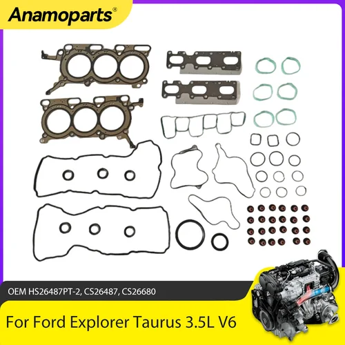 Imagen 1 del producto Piezas de motor juego completo de juntas apto para Gas 3,5 L V6 para Ford Explorer policía Interceptor Sedan Edge Flex Taurus 3.5L DOHC 2011-2019