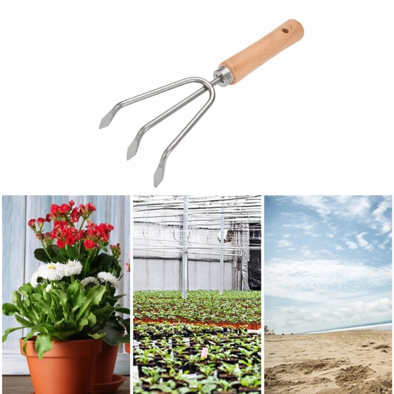 Portable Gardening Tool Metal Head Shovel Rake Spade Plants Garden Soil Raising Flowers Handle Tool Garden Supplies