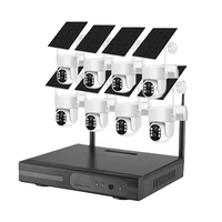 Solar 4MP 4CH 8CH NVR Camera Set Kit Wireless Security Camera DVR Kit Low Power Consumption Network Camera Solar System