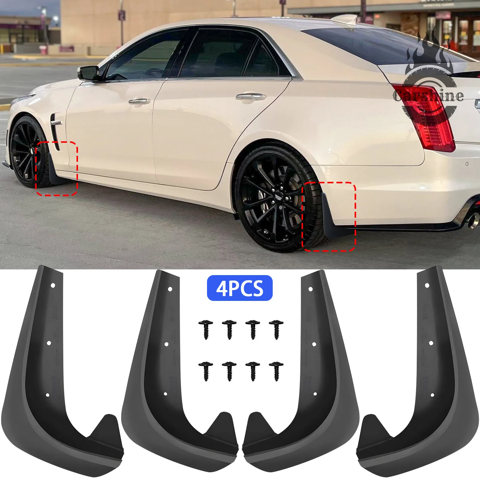 

For Cadillac CTS 4x Front&Rear Mud Flaps Splash Guards Splashguards