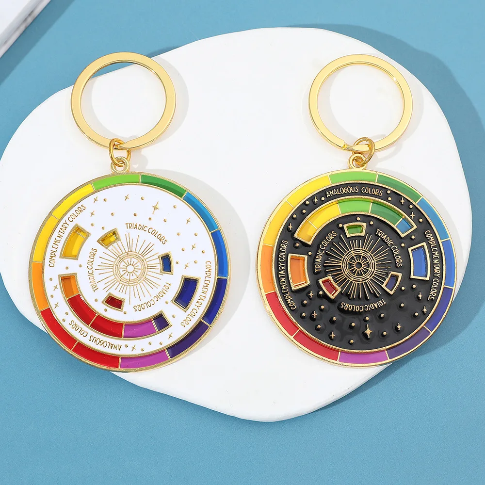 Spin Color Wheel Keychain Color Matching Turntable To Save Your Color Matching Puzzle Car Key Chain Couple Artist Gift