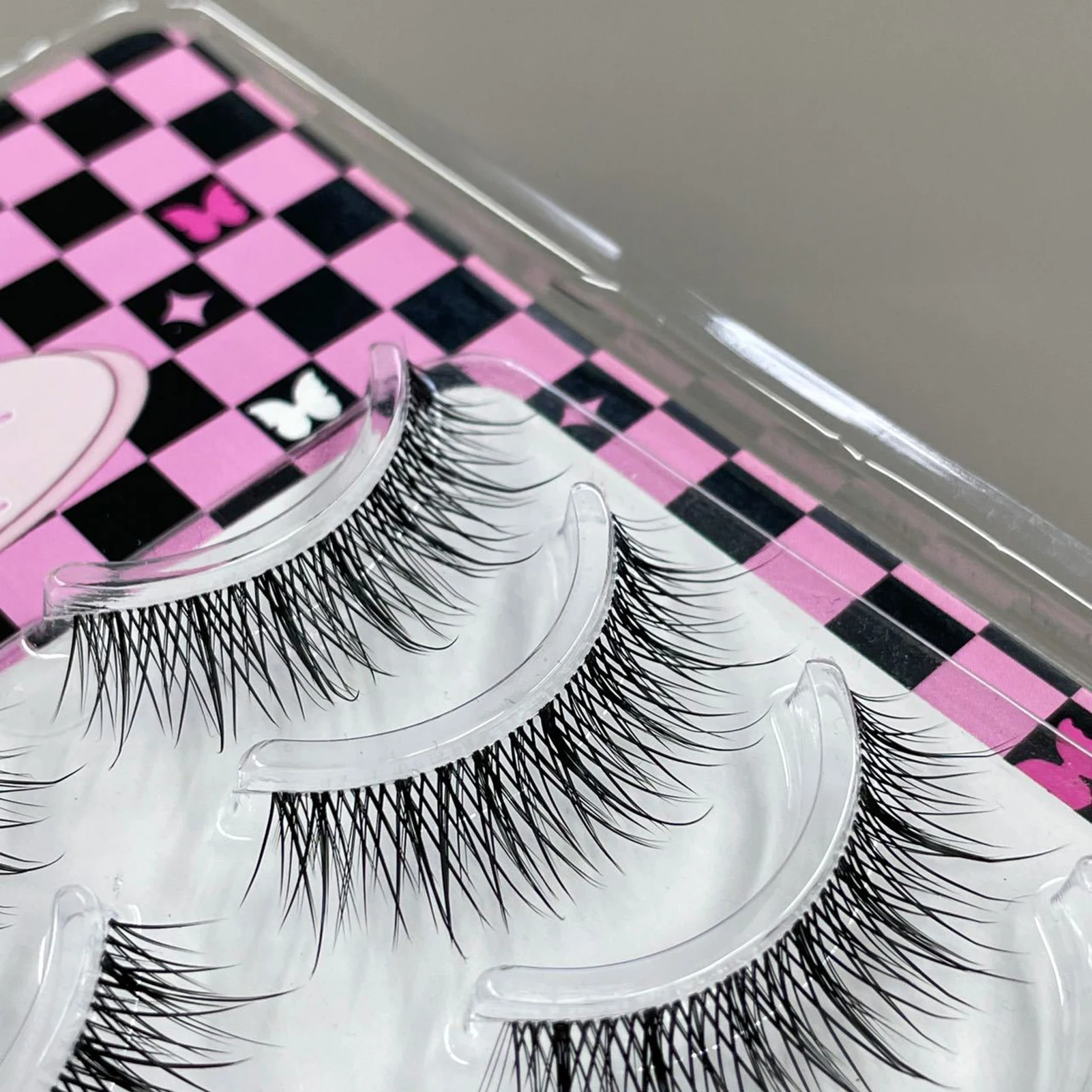 Tiras estilo mangá cílios postiços naturais encaracolados comprimento misto c onda tira completa cílios para olhos cruzados olhar maquiagem diária