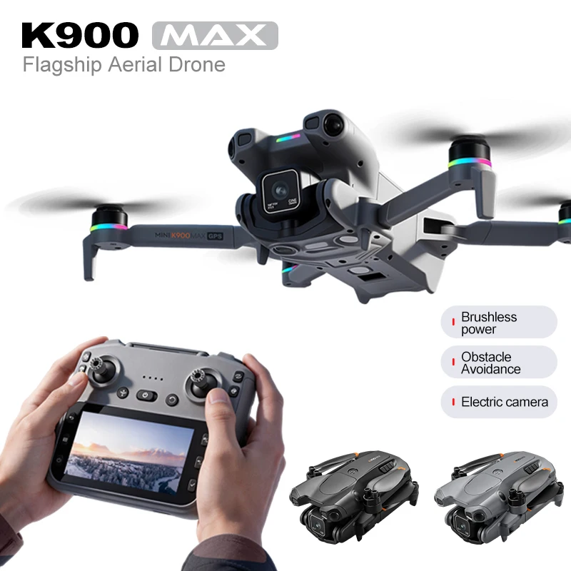 

New K900 Aerial Photography Drone with Obstacle Avoidance, HD Brushless Quadcopter with Large Screen Remote Control Toy Aircraft
