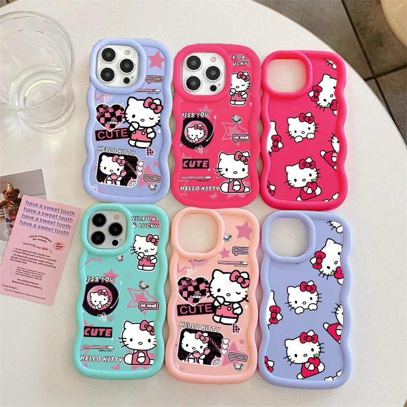 Чехол Ins Style Hello Kitty для Samsung Galaxy A05S A05 A32 A52 S22 Ultra A33 A73 A04 A04E A51 A22 A23 A12 A13 A30 A20 A50 A21S