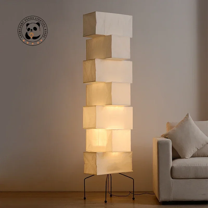 Japanese Designer Akari Noguchi lamp Yong Floor Lamp LED Rice Paper Lantern Bedside Study Hotel Art Decor Standing lamp