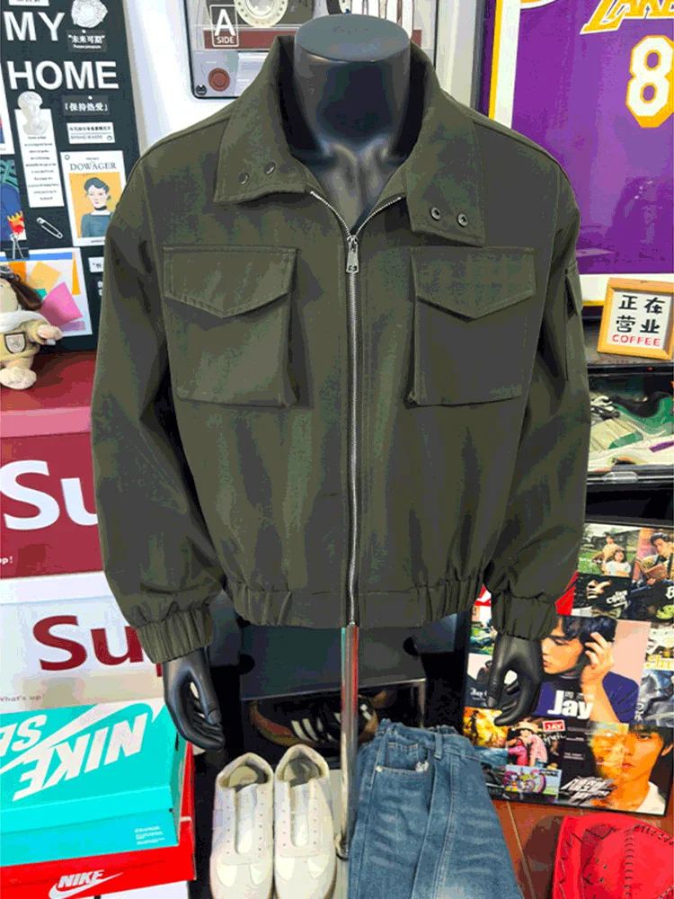 

American Sle Bomber Jaet ort Fit Men's Spring Autumn Cleanfit Pilot Coat Workwear Outerwear Casual Loose Long Sve