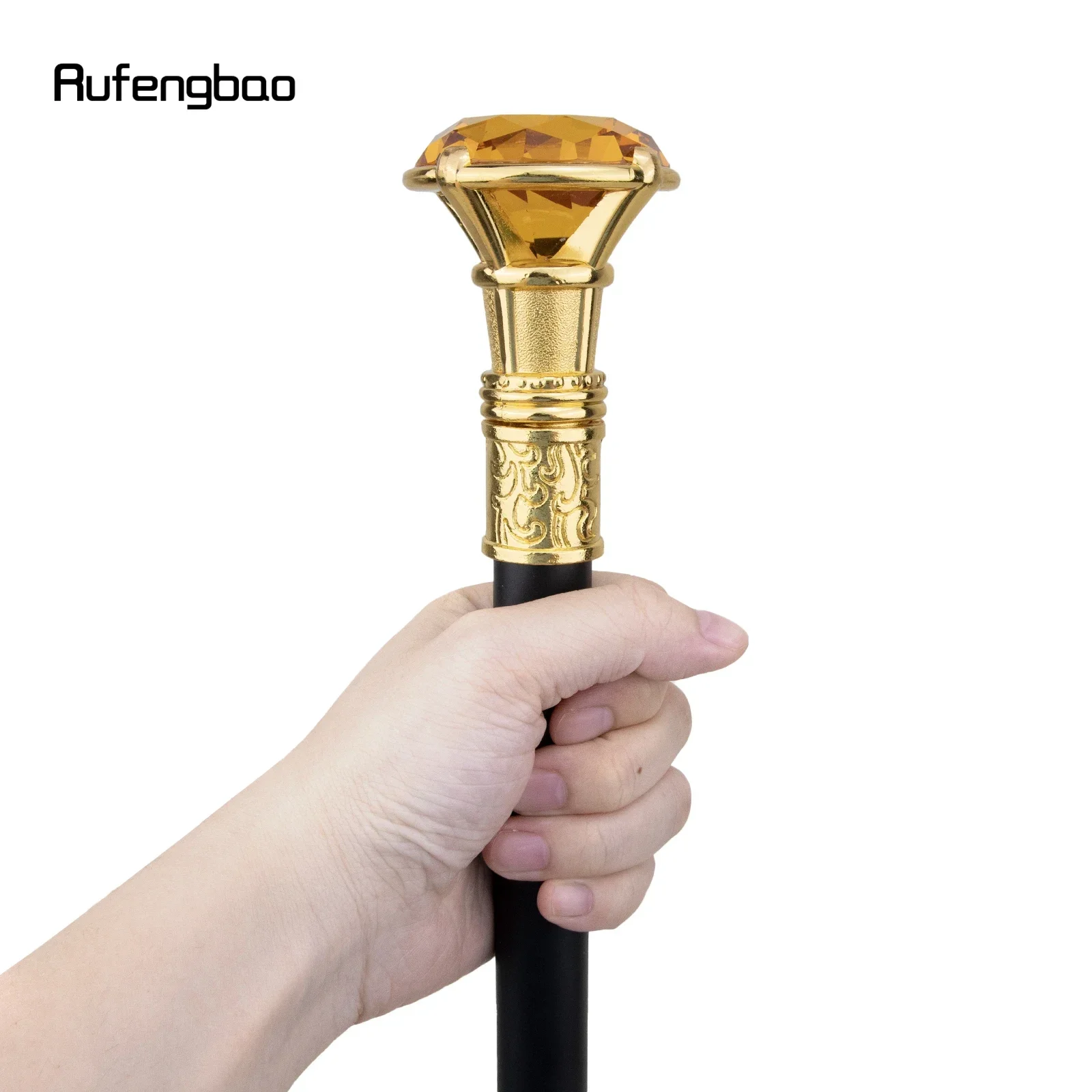 عصا المشي المشتركة الذهبية من نوع الماس البرتقالي، عصا المشي المزخرفة للحفلات التنكرية، عصا المشي العصرية للهالوين كروسير 93 سم