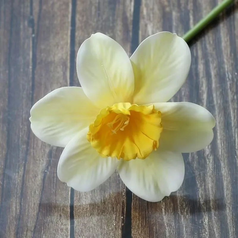 Simulated Flower6pcsNarcissus Film Fake Flower Single Branch Narcissus Small Fresh Plastic Flower Artificial FlowerNewYearFlower