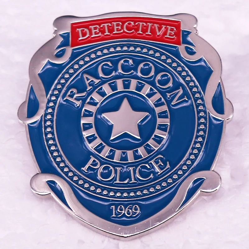 Detective Raccoon Enamel Pin Movie Game Brooch Jewelry Accessories