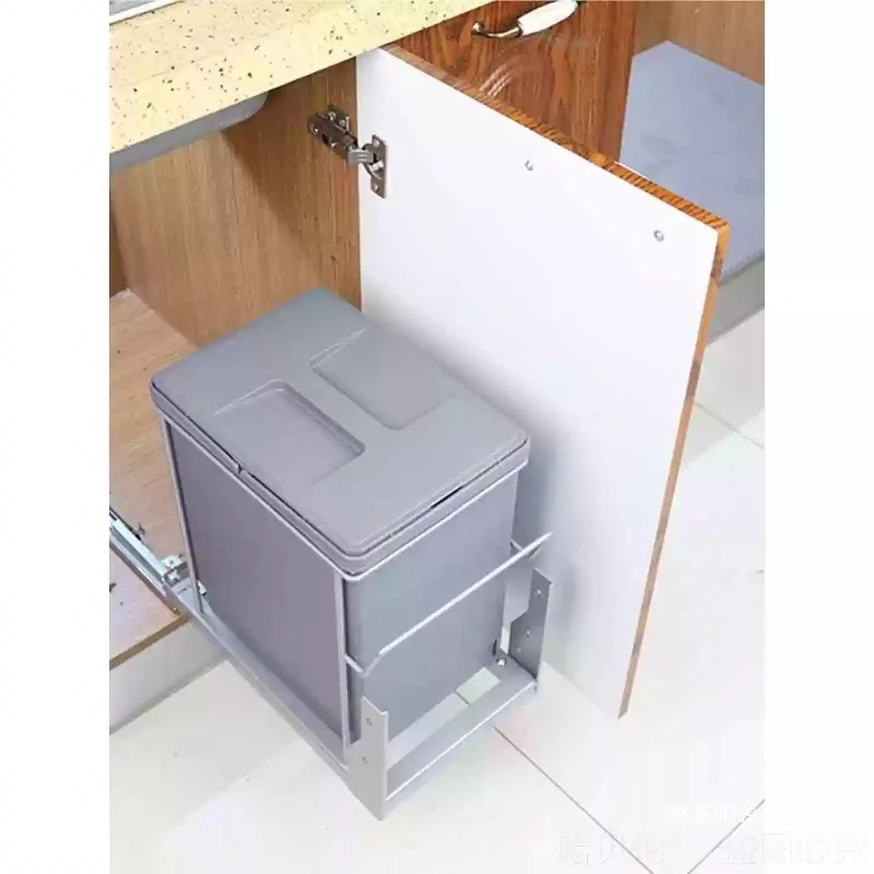 Sundries classification Built-in kitchen, shallow garbage cabinet with lid, high body hidden storage, rice surface embedded