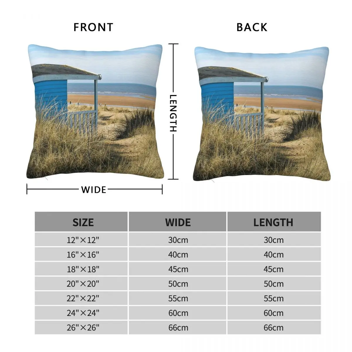 Hunstanton Beach Hut North Norfolk Square Pillowcase Polyester Linen Velvet Creative Zip Decor Car Cushion Cover Wholesale 45x45