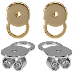 4 Pcs Gold White Accessories Earring Backs For Studs Screw On Locking Stopper Jewelry Findings Components Earplug Plugs Earring