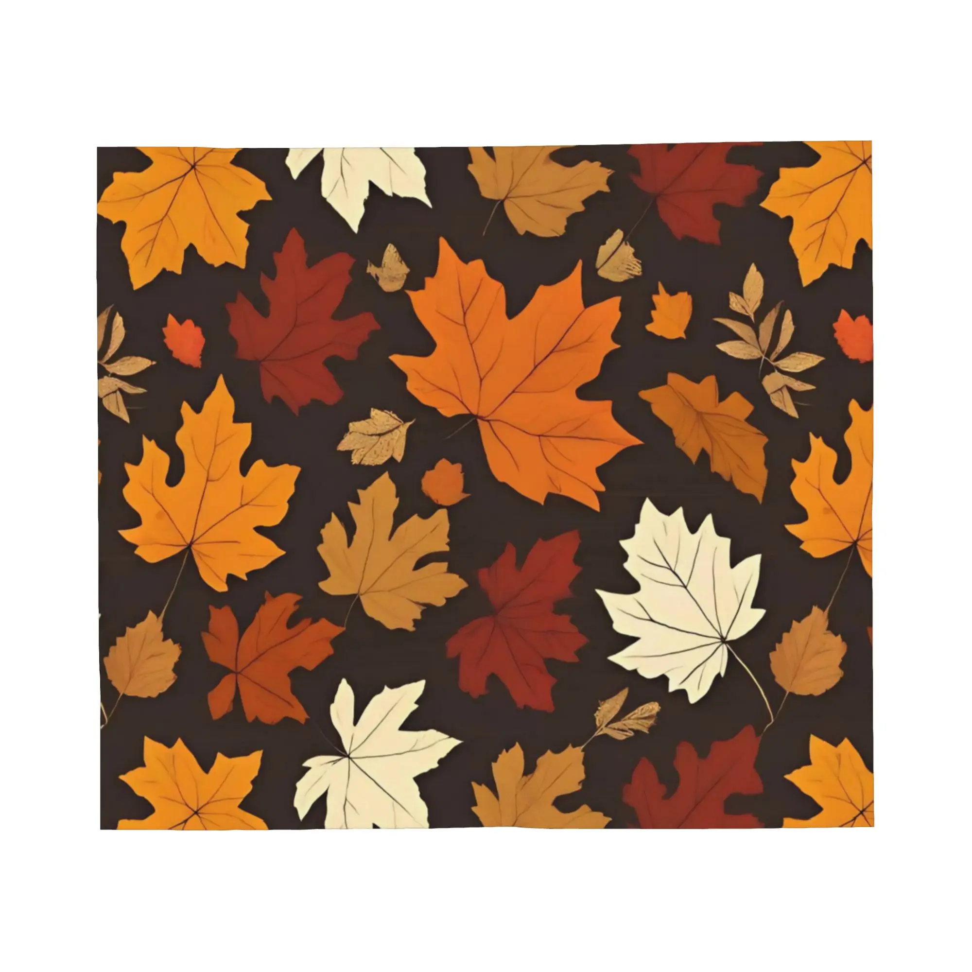 Maple Fallen Leaves Flannel Blankets Colorful Vintage Throw Blankets for Home 150*125cm Quilt