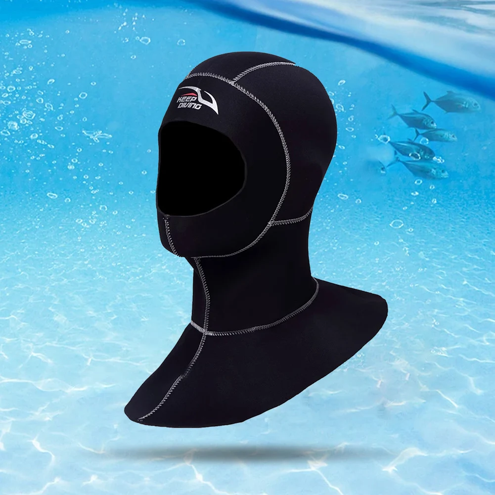 3mm Neoprene Scuba Diving Hood With Shoulder Snorkeling Equipment Hat Cap Winter Swim Warm Wetsuit Spearfishing for Snorkeling