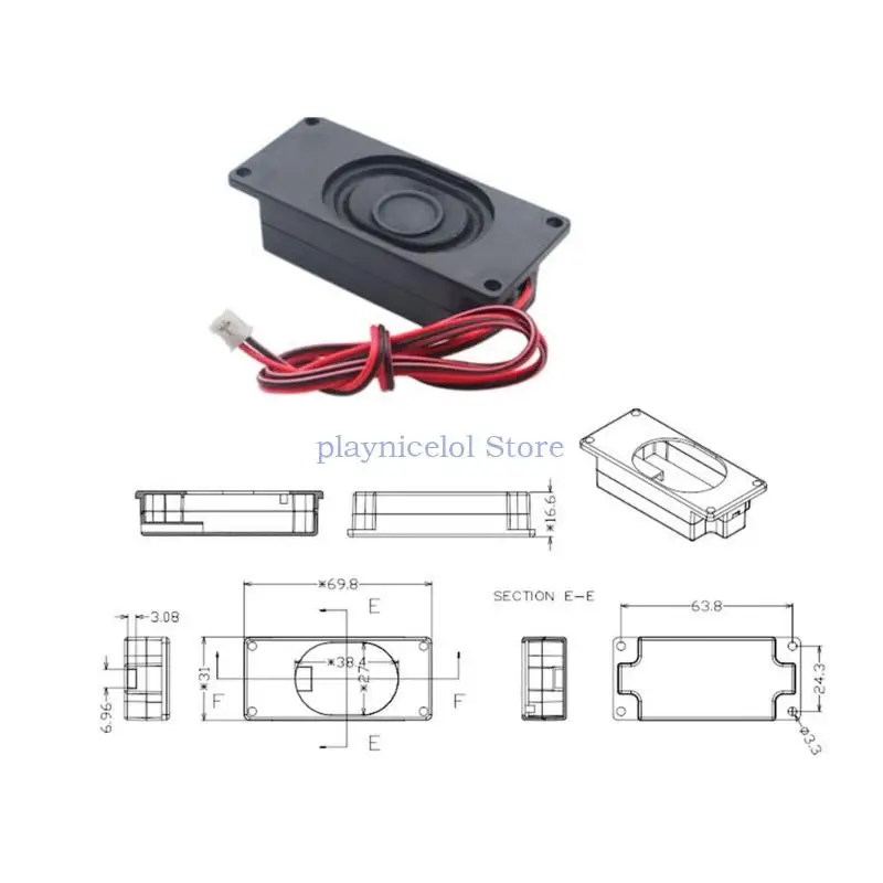 1pair Speaker 3070 8Ohm 3W Computer Loudspeaker Speaker Full Frequency Rectangles Speaker Quality Sound for Electronics