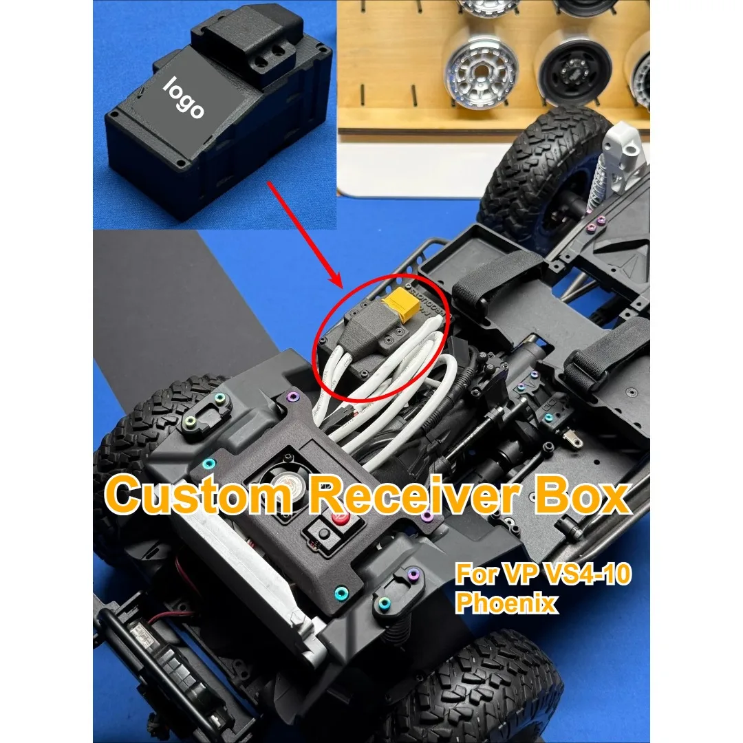 1/10 RC Off‑Road Vehicle Receiver Box Custom Model Number For VP VS4‑10 Phoenix Decorative Styling Upgrade Hobby Accessories