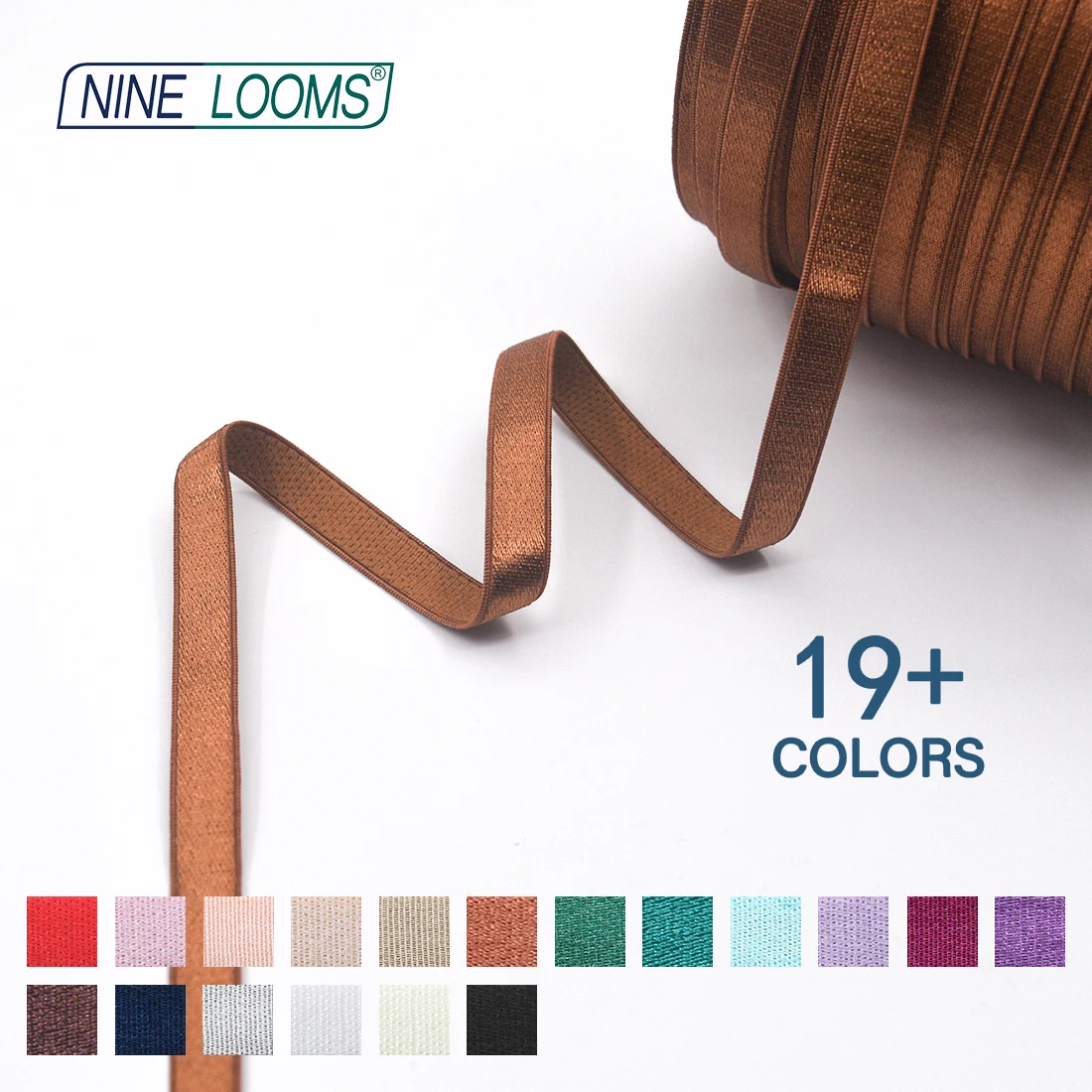 NINE LOOMS BH-Träger, elastisches Band, 3/8 Zoll, 10 mm, glänzendes Nylon-Schulterband, Unterwäsche, Dessous-Herstellung, Nähbesatz, 50, 100 Yard per Spule – Detail 10
