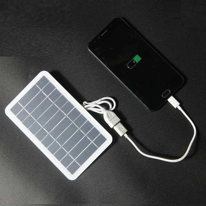 

2W 5V 400mA Solar Panel Outdoor Portable Power Bank Mobile Phone Charger USB Output