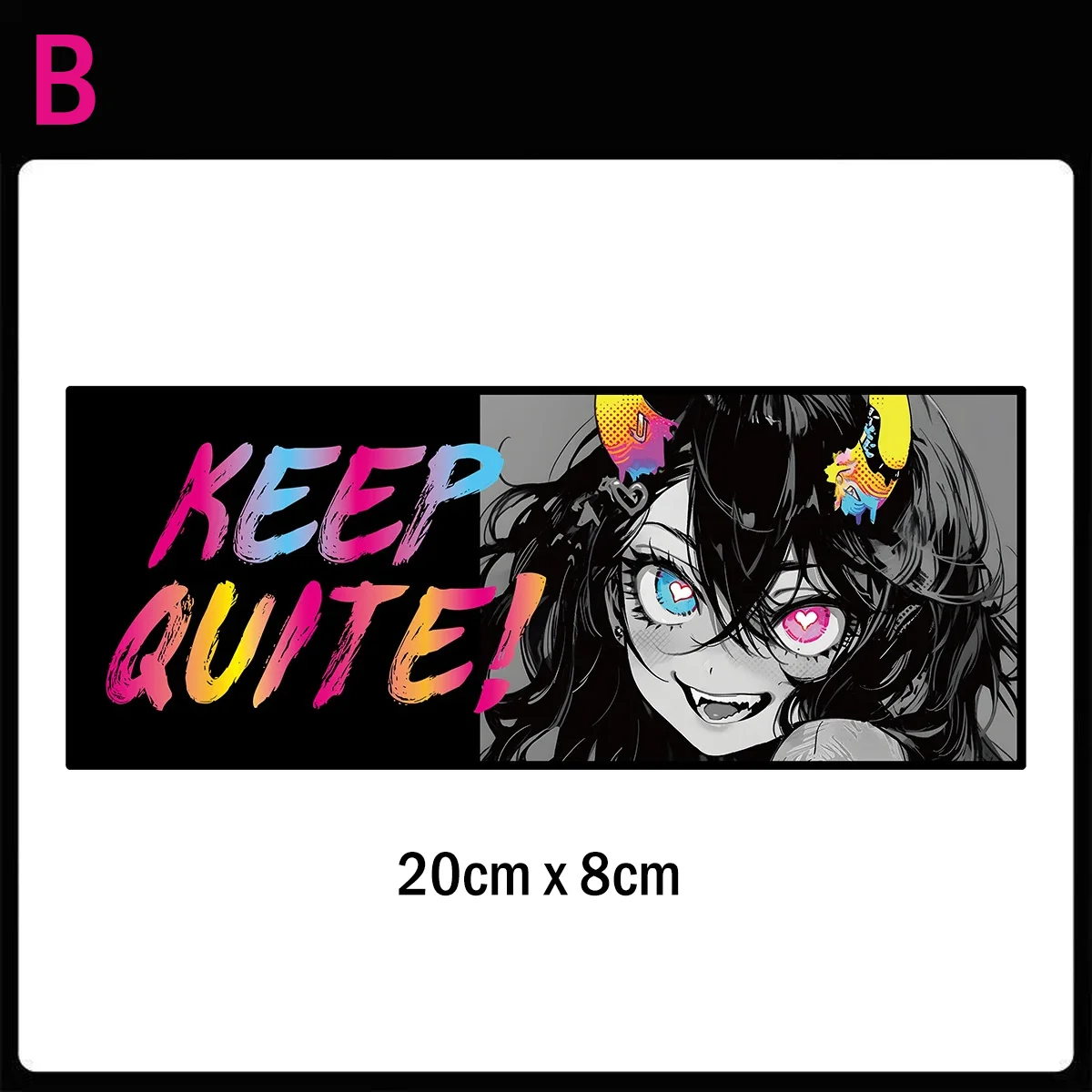 1PC 20cm Neon Anime Girl Eyes Graphic Waterproof Vinyl Sticker For Car Window Laptop Motorcycle Helmet Decor view 6