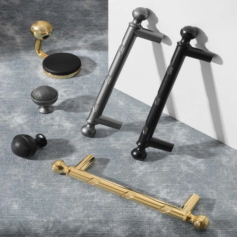 Wardrobe Door Handle European Style Black Gold Drawer Modern Minimalist Handle Cabinet Door Handle Light Luxury Nordic Handles