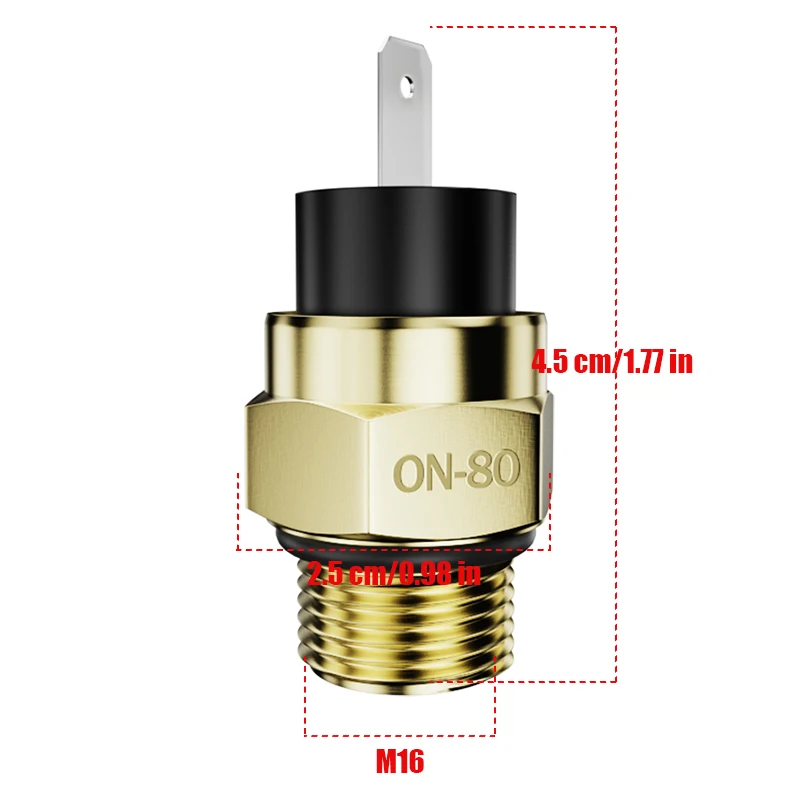 M16 16mm 80 Degree Water Temperature Sensor Radiator Cooling Fan Thermo Switch For Honda Water Tank Temperature Control Switch view 3