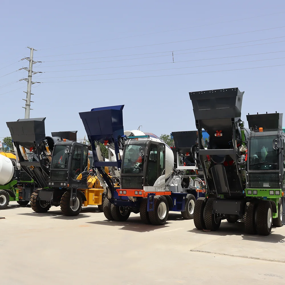 Hot Sale Concrete Machinery Self-Loading Concrete Mixer Trucks and Pan Mixer Machines