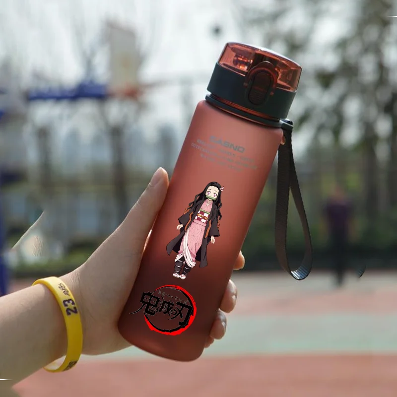 New 560ml Anime JDemon Slayer Water Cup Large Capacity Portable Outdoor Sport Drink Bottle Coffee Cup Children Gift Tanjirou