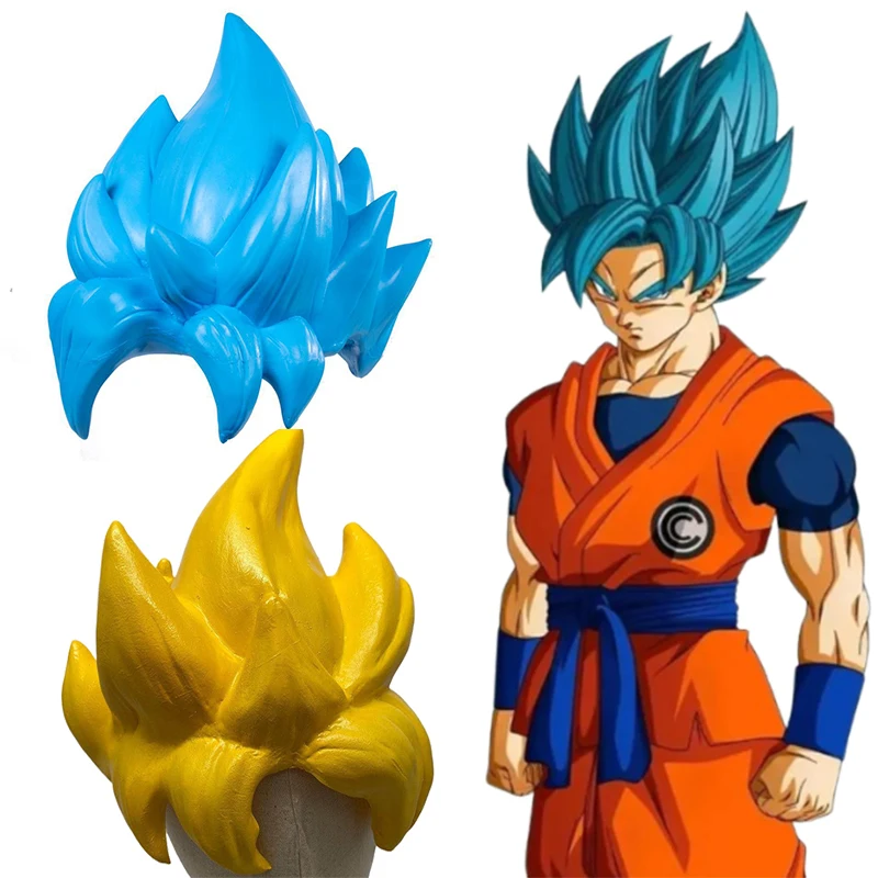 Dragon ball son goku peruca cosplay anime halloween látex capuz para homem rpg super saiyan peruca adereços chapelaria acessórios