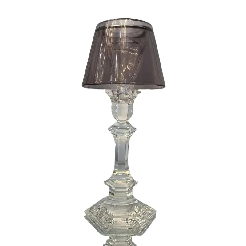 Modern luxurious crystal vase standing candlestick with bell cover for home decoration