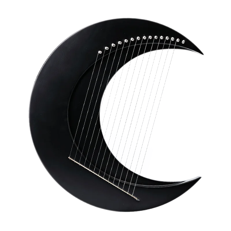 

Black Crescent 15 Notes Wood Lyre Musical Instruments Lyre Instrument