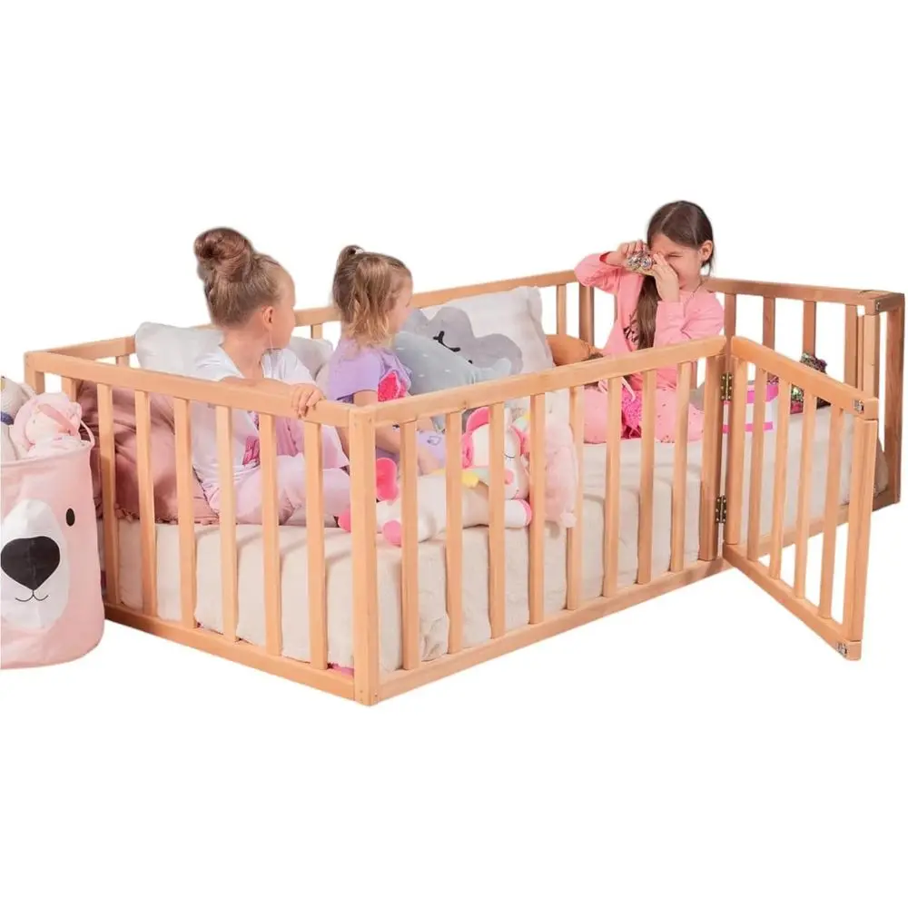 

European Alder Wood Toddler Bed with 21.7 Rails, 7 Color Options, 5 Sizes Available