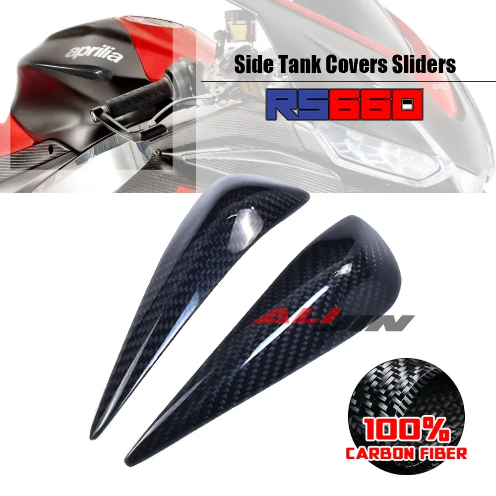 100% Real Dry Carbon Fiber Fit Aprilia RS660 TUONO 660 2021-2023 Motorcycle Tank Side Lever Protector Fairing Slider Protection