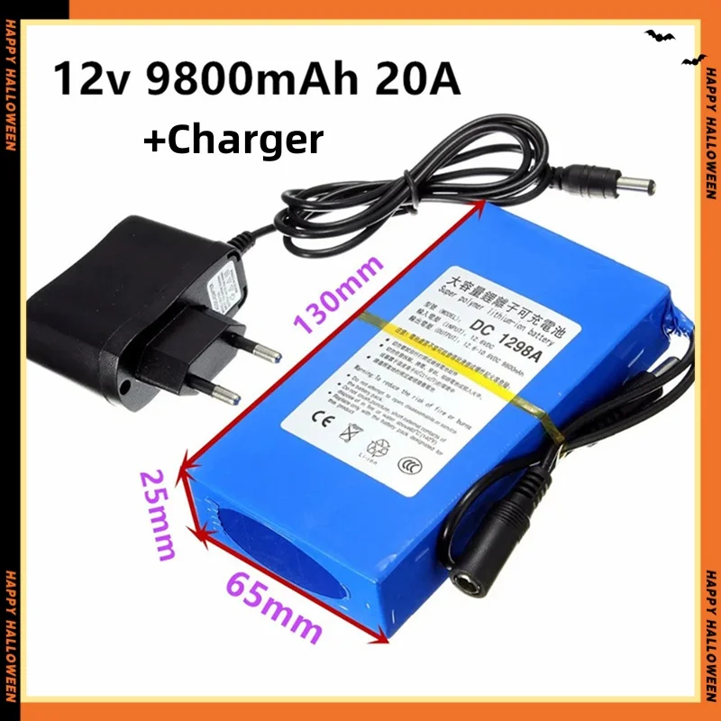 Rechargeable Li-ion Battery, High Capacity AC Charger, 4 Traffic Development Types, New, DC 12V, 6800-20000 mAh