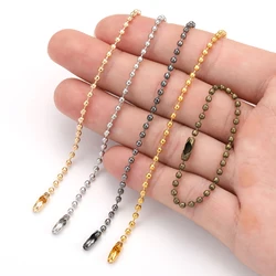 15pcs 2.4mm Ball Bead Chains Fits Key Chain Hand Tag Connector For DIY Bracelet Jewelry Making Accessorise Length 11.7cm V174