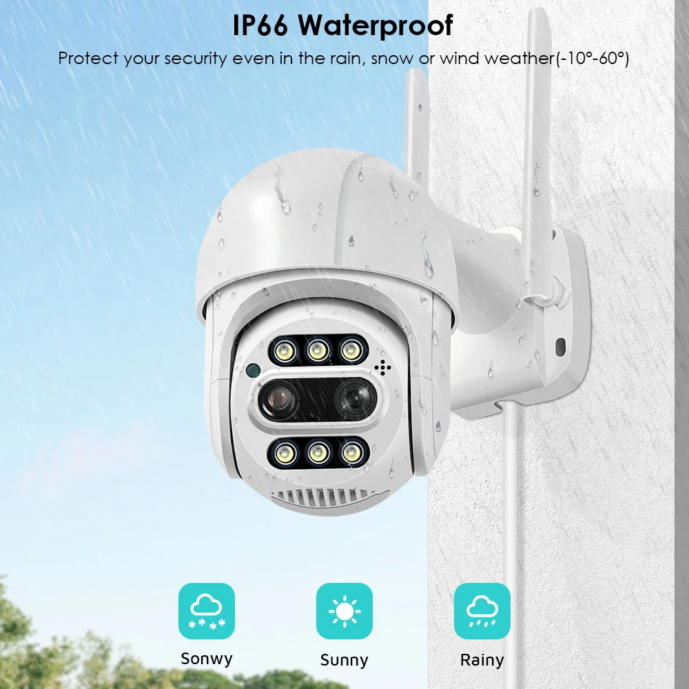 4K HD 4MP iCsee Dual Lens 8X Zoom Wireless PTZ IP Dome Camera Full Color AI Humanoid Detection Security CCTV Baby Monitor