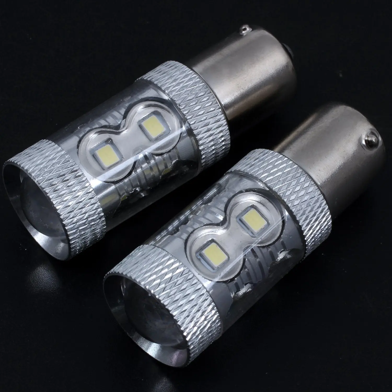 مصباح خلفي بإشارة انعطاف ليد للسيارة ، مصباح احتياطي ، شكل السيارة ، P21W ، Ba15S ، 50W ، 2