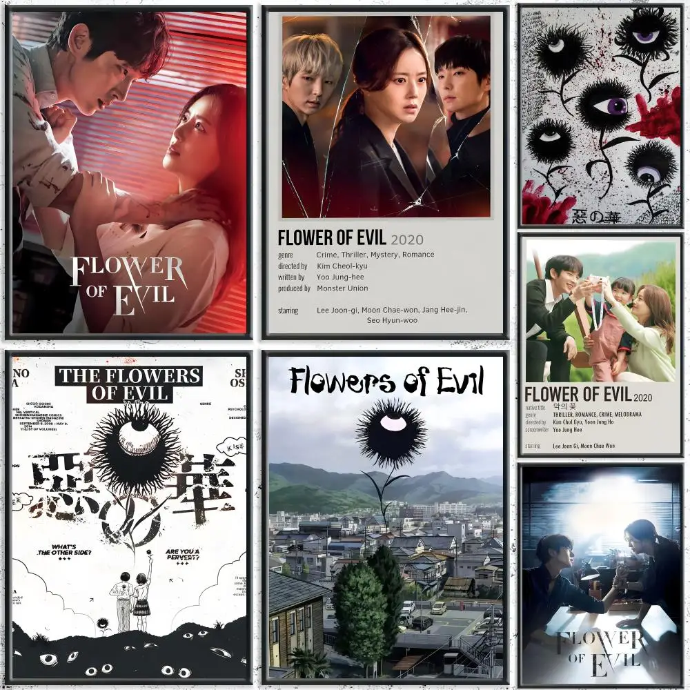 TV-Serie „Flower of Evil“-Poster, HD, wasserfest, selbstklebende Wandkunst – für mehrere Szenen geeignet, Top-Geschenkidee