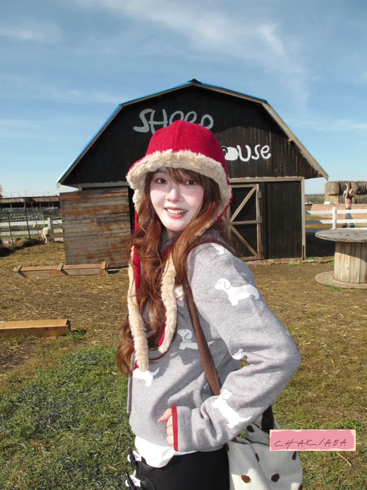 

Теплая флисовая плюшевая шапка с утолщенными бретелями, морозостойкая и теплая шапка для защиты ушей Ankola Red Lei Feng, женская осенне-зимняя шапка