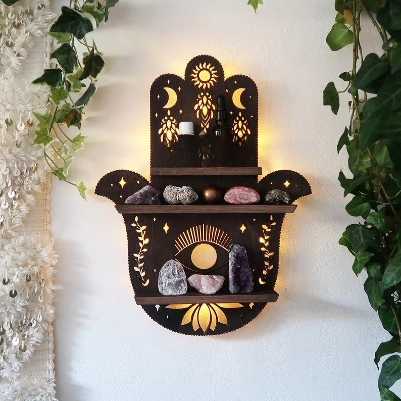 Moon God Moth Lamp Crystal Rack Butterfly Crystal Rack