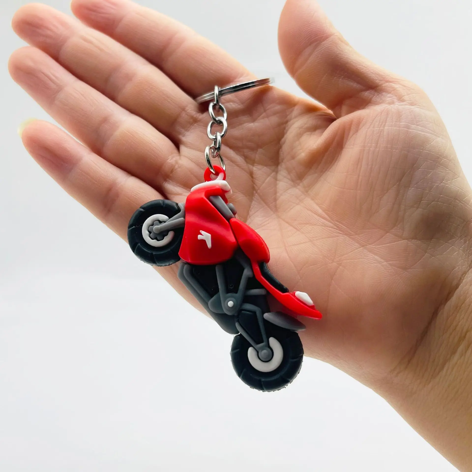 Small Motorcycle Pendant Keychain Trending Keyring New Creative Designs Cartoon Bag Packback Hanging Car Accessories New