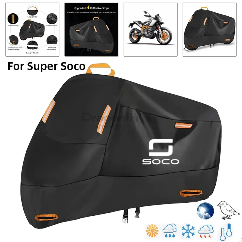 Soco Logo Motorcycle Cover Waterproof Outdoor Scooter UV Protector Rain Cover For Super Soco CPx CUmini CUx TC 50 TC Max