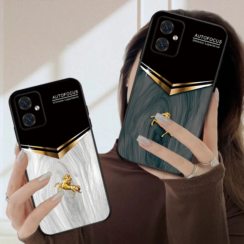 

Golden Horse Head For Motorola Moto G 04 G05 14 15 24 34 35 54 55 75 84 85 Edge 40 50 Fusion 60 Fusion silicone soft phone case