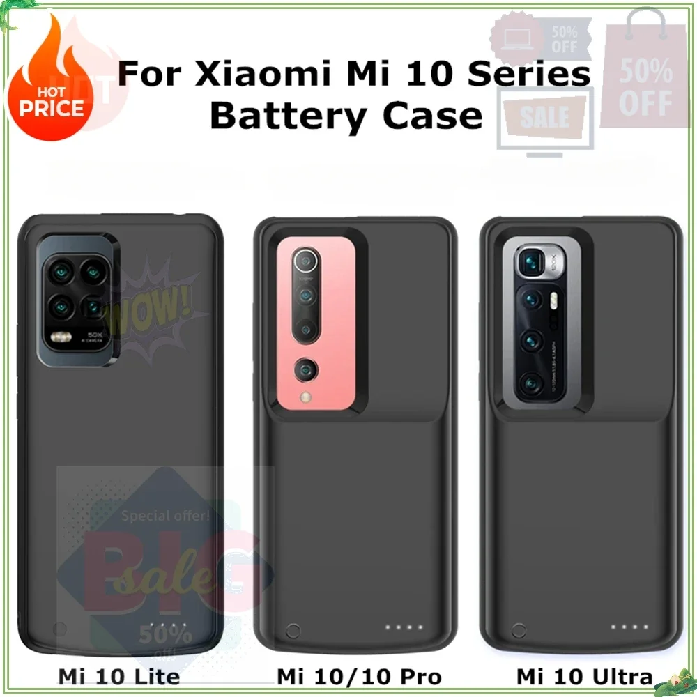 

Battery Charger Cases For Xiaomi Mi 10 Ultra 10Pro External Portable Charger Power Bank Cover For XIAOMI 10 Lite Powerbank Cover